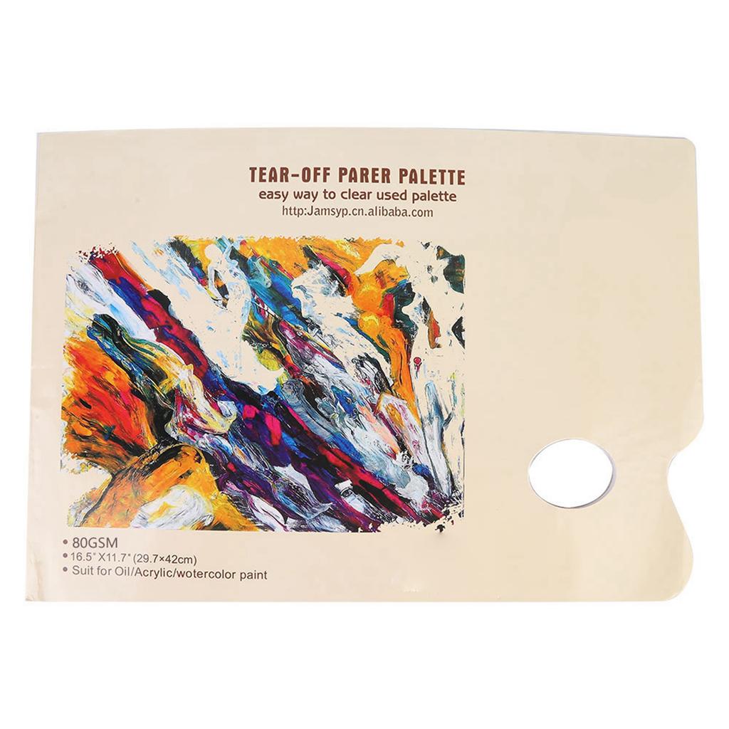 A3 Tear Off Paper Palette Disposable Color Matching Paper for Watercolor Oil Painting Gouache