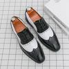 Retro Męskie Buty Eleganckie Trend Codzienne Biznesowe Społeczne Skórzane Buty Dla Mężczyzn Ślubne Buty Oxford Męskie Klasyczne Party Brogsy Męskie
