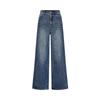 Women's Modern American Washed Distressed Curved Hem Denim Pants