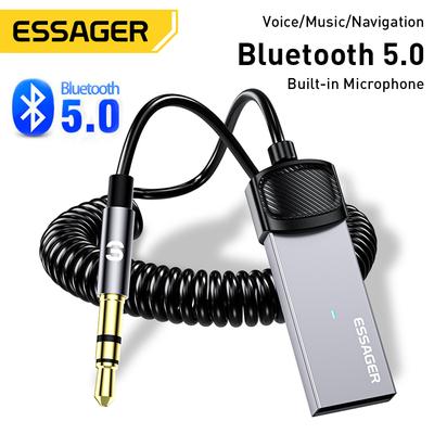 Essager USB Bluetooth Aux Adapter Dongle USB To 3.5mm Jack Audio Wireless Handsfree Kit for Car Stereo Receiver USB Transmitter