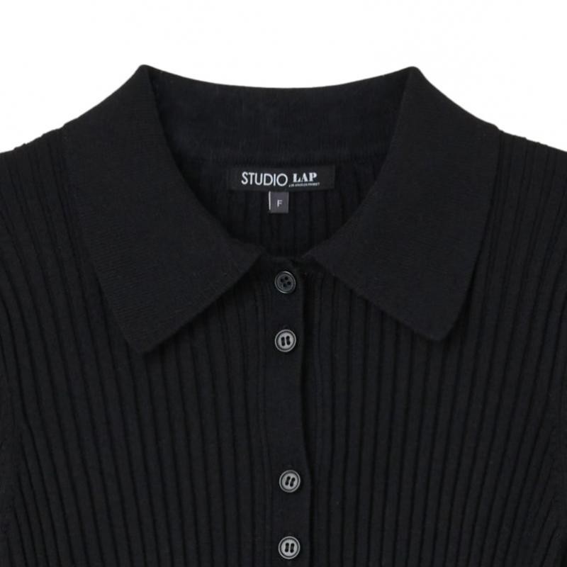 Lap Slim Collar Button Knit As1kg261