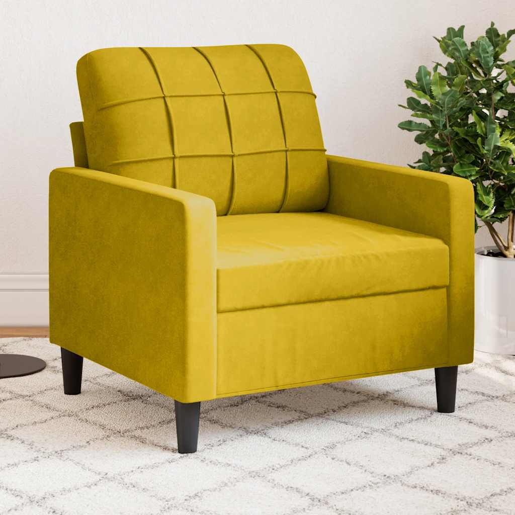 Yellow Armchair 60 cm Velvet