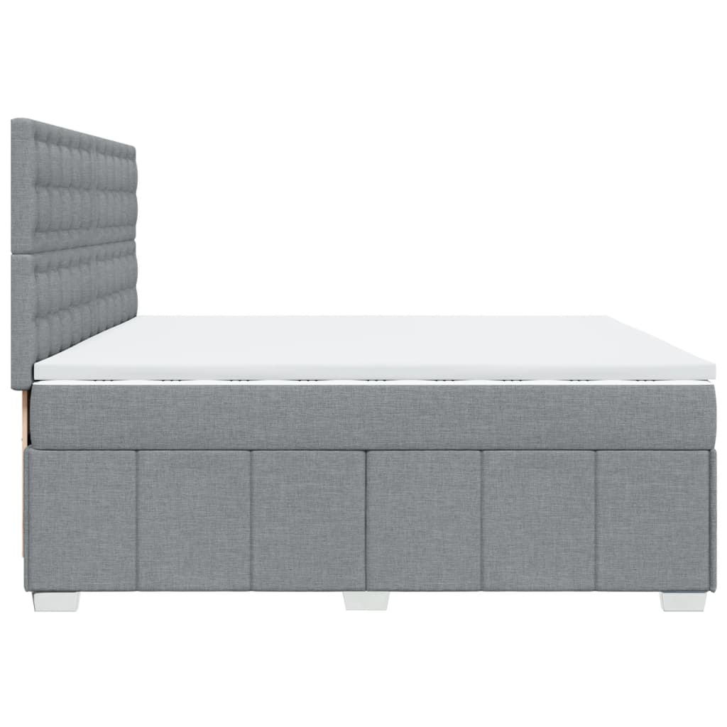 Vidaxl Letto Continentale Con Materasso, Grigio Chiaro, Tessuto 200X200 Cm