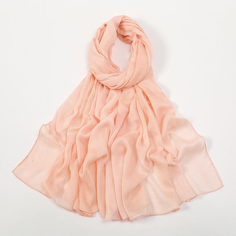 

Muslim Hijab For Women Scarf Thin Plain Rayon Cotton Shawls Femme Musulman Soft Viscose Headscarf Islamic Turban Headband