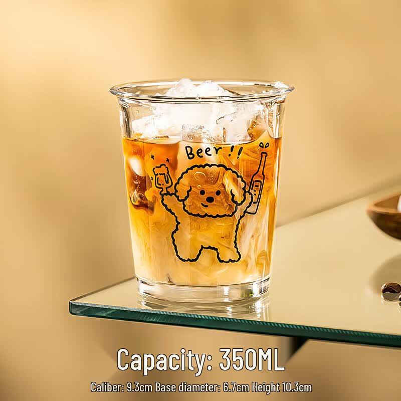 Ins Style Puppy Glass Tea Cup