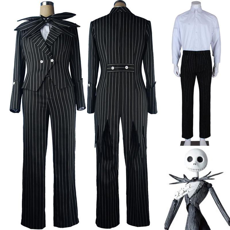 Before Nightmare The Christmas Jack Skellington Stripe Halloween Cosplay Kostüm