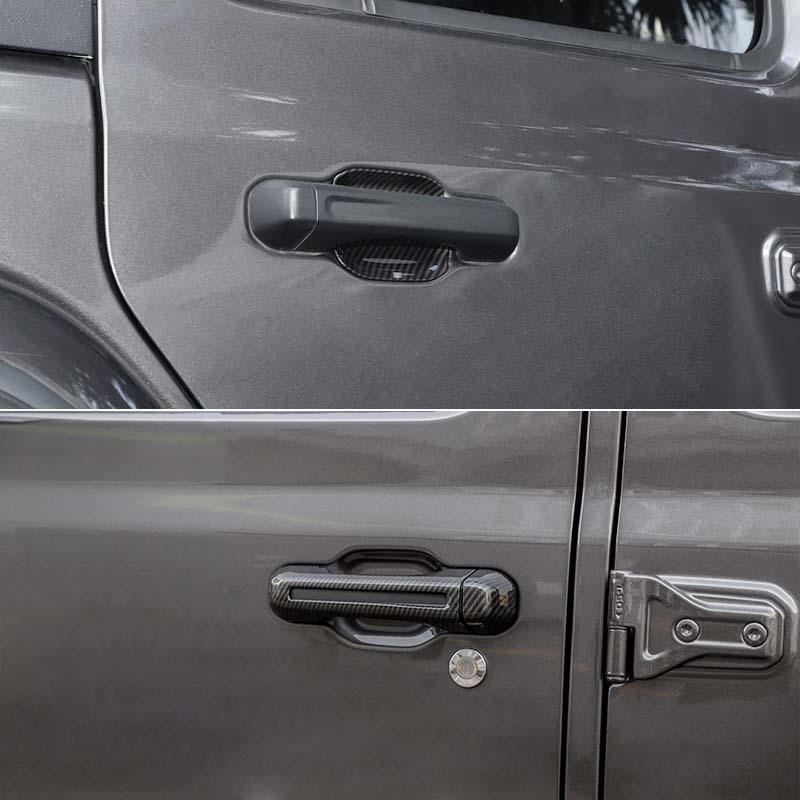 ABS obudowa klamki samochodowej naklejka zewnętrzna dekoracja miski pokrywa dla Jeep Wrangler JL 2018 Up wersja 4-drzwiowa akcesoria zewnętrzne