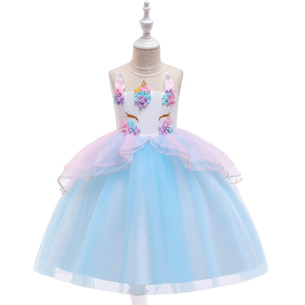 open lace back dress Girl Flower Princess Dress Children Summer Tutu Wedding Birthday Party Dresses for 5 8 10 Years Girls Kids Gown Costume Clothing Rose Red / 12