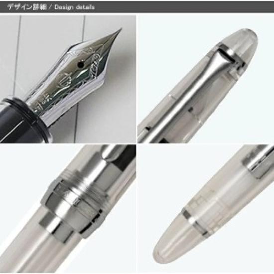 Sailor Profit Light Fountain Pen Silver Trim Demonstrator Fine Nib 11-1075-200