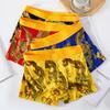 Chinese Style Golden Dragon Men's Underwear with Dragon Pattern Printed Men's Four Cornered Pants