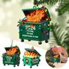 Mini 2D Acrylic Dumpster Fire Pendant Ornament Home Christmas Tree Window Hanging Decor Gift For Coworkers Family Ornament
