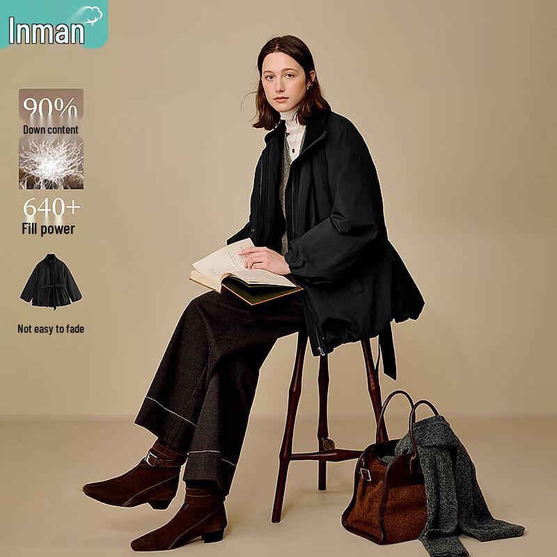 

Inman Floral Patchwork Knit High-Collar Down Jacket XL