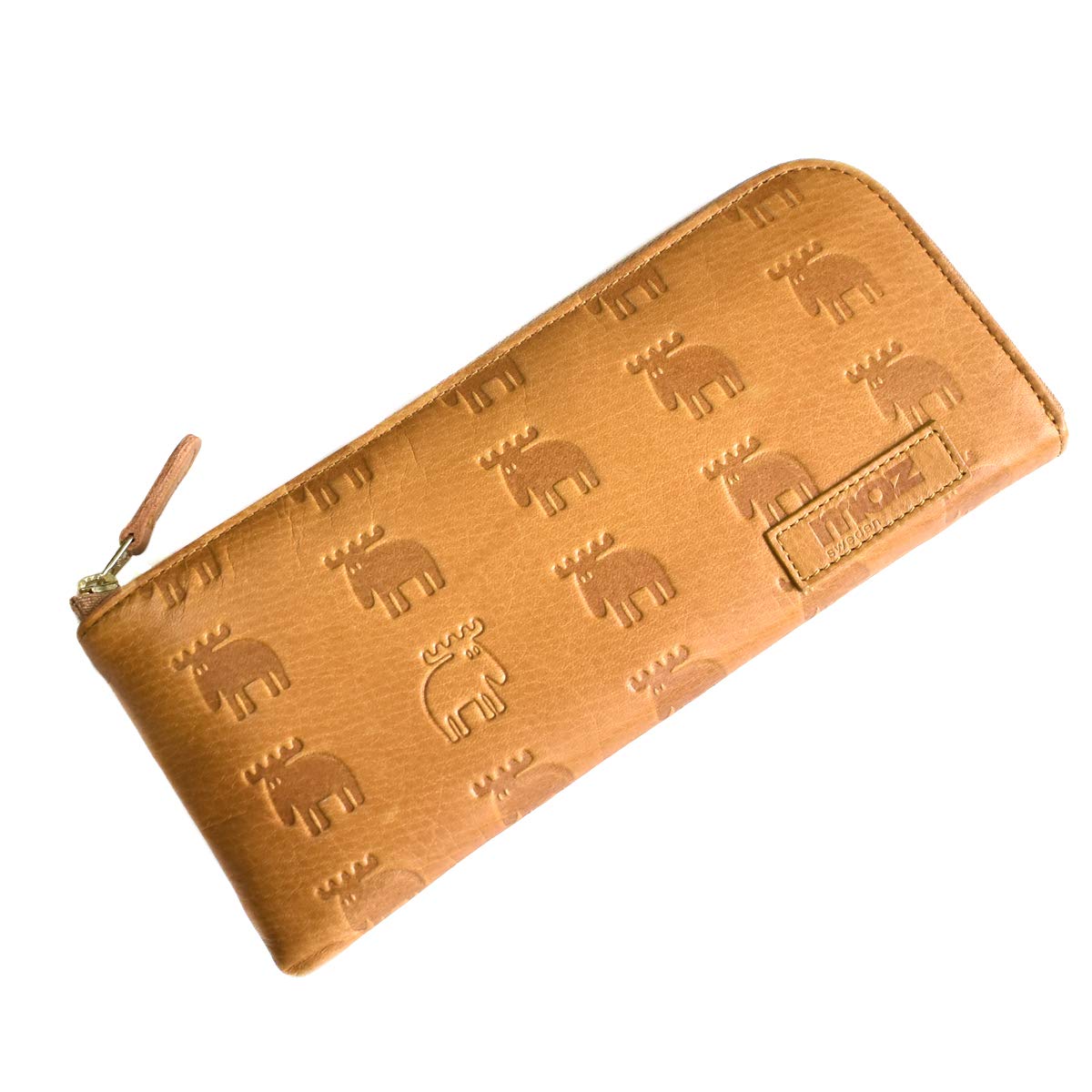 

Long Genuine Thin Zipper Wallet [Mozu] Women s Wallet, Leather, Gusset, L-shaped [NO.86014] (Camel) верблюд