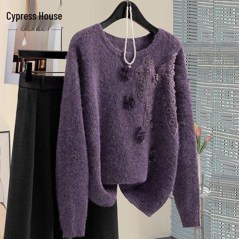 Women s Wool Blend Round Neck Sweater M