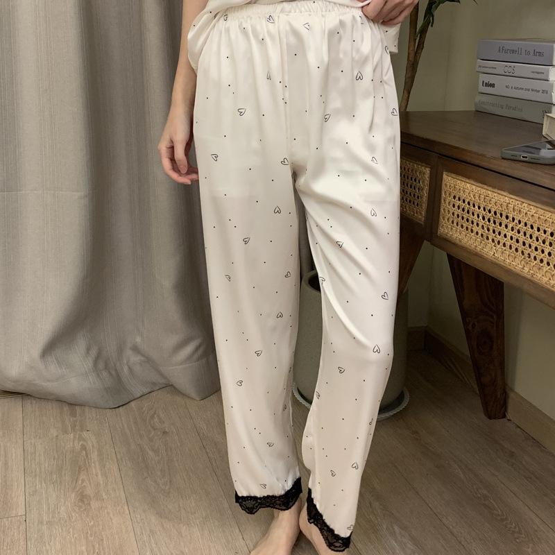 1111 New Pajamas Women's Summer Thin Sexy Lace Hollow Suspender Set Spring and Autumn Wear Large Size Loungewear