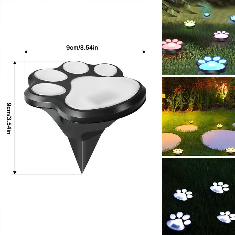 1PC Lawn Light Outdoor Paw Shaped for Garden Patio Underground Light Yard Walkway LED Driveway Decor Solar Light Waterproof IP44