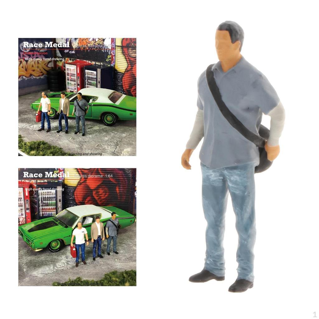 1/64 Diorama Cool People Man Train Buliding for Siku Home Decoration Accessories Supplies