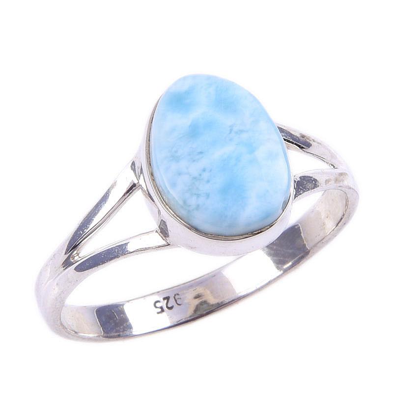 Natural Republic Larimar Gemstone 925 Solid Sterling Silver Gift Ring S.9 U7j09