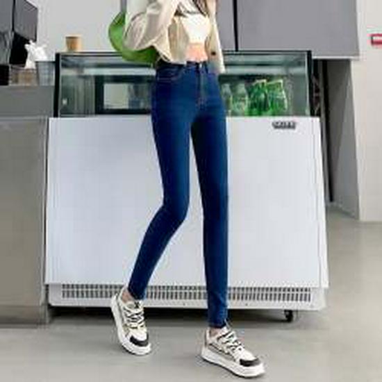 Jean en velours taille haute style coréen: Pantalon crayon chaud, élastique et slim pour femmes - Parfait pour l'automne et l'hiver