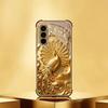 Golden Peacock Plated Glass Phone Case Suitable for Samsung Galaxy S26 S25 S24 S23 S22 S20 FE/Ultra/Plus Anti Drop Rear Cover