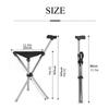Anti-drop thickened stainless steel portable walking stick stool, anti-slip walking aid, lightweight walking stick with seat