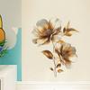Self-adhesive Gold Raised Flowers Wall Stickers for Entryway Bedroom Living Room Study Home Decor