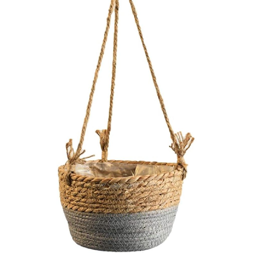 

WYSRJ 8-дюймовый подвесной кашпо из джутовой веревки, плетеная корзина для растений, макраме-подвесы для растений, корзина-держатель для растений, декоративные корзины для хранения для растений, горшков, дома B