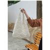 Polyester Knit Shoulder Bag for Women Diamond Hollow Out Woven Tote Purse Soft Handbag Casual Daily Commute Bag KTB