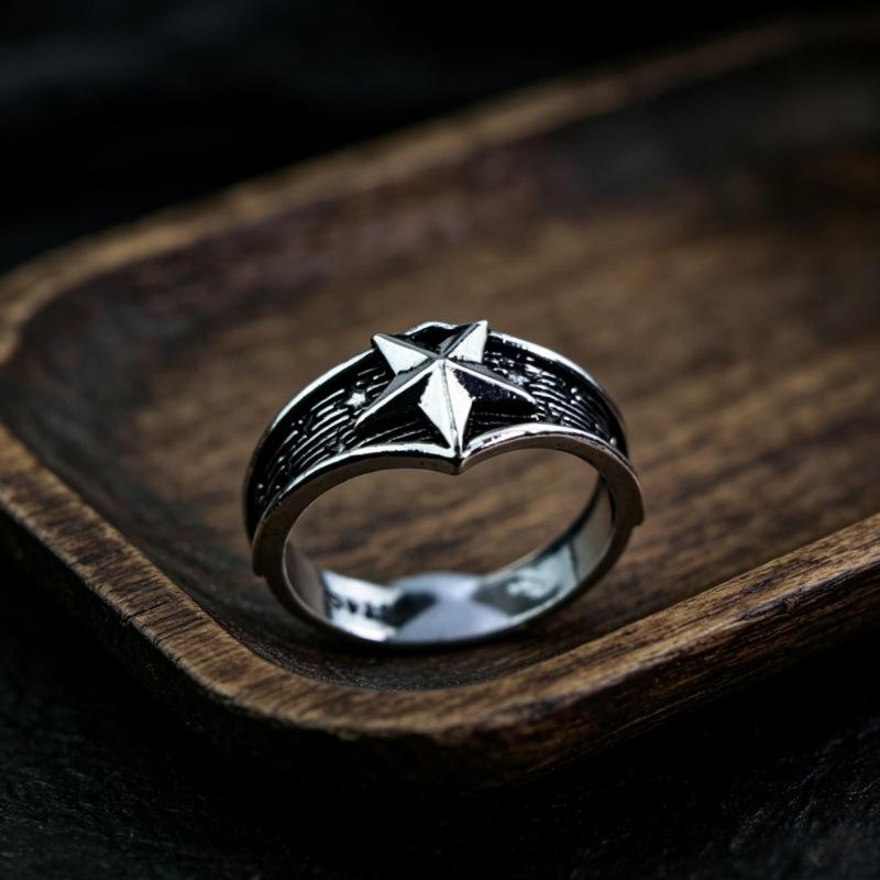European & American Fashion Retro Smile Face Multi-layer Open Silver Ring - Trendy Korean Punk Simple Design for Women