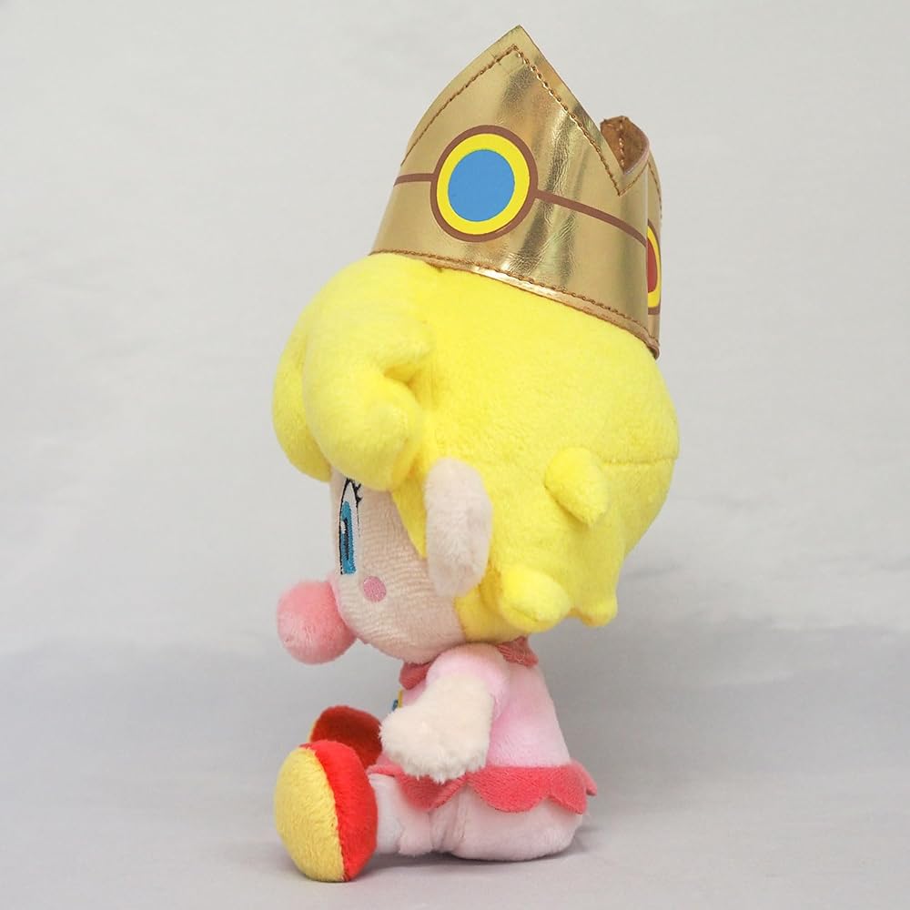 Sanei Boeki Super Mario All Star Collection Baby Peach Plush Toy 10cm x 8.5cm x 17.5cm