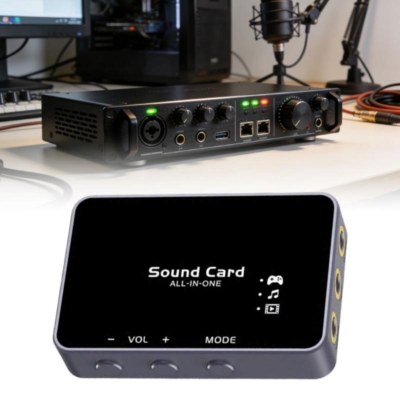 Professional Portable Sound Card Type C Docking Station With Virtual 7.1 Surround For PC Laptop And Mobile Devices