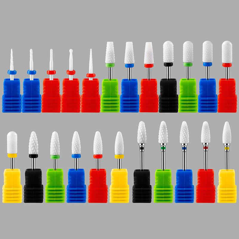 1PC Ceramic Tungsten Nail Drill Bit Milling Cutter For Manicure Pedicure Nail Files Buffer Nail Art Equipment Accessory