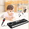 61 Keys USB Electronic Organ Kids Electric Piano with Microphone Black Digital Music Electronic