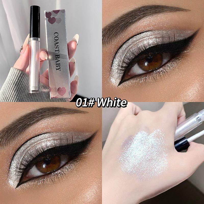 Maquillaje de Sombras de Ojos Líquidas Perladas de 12 Colores Natural Ahumado Plateado Brillante Diamante con Purpurina Sombras Impermeables Duraderas Maquillaje para Ojos