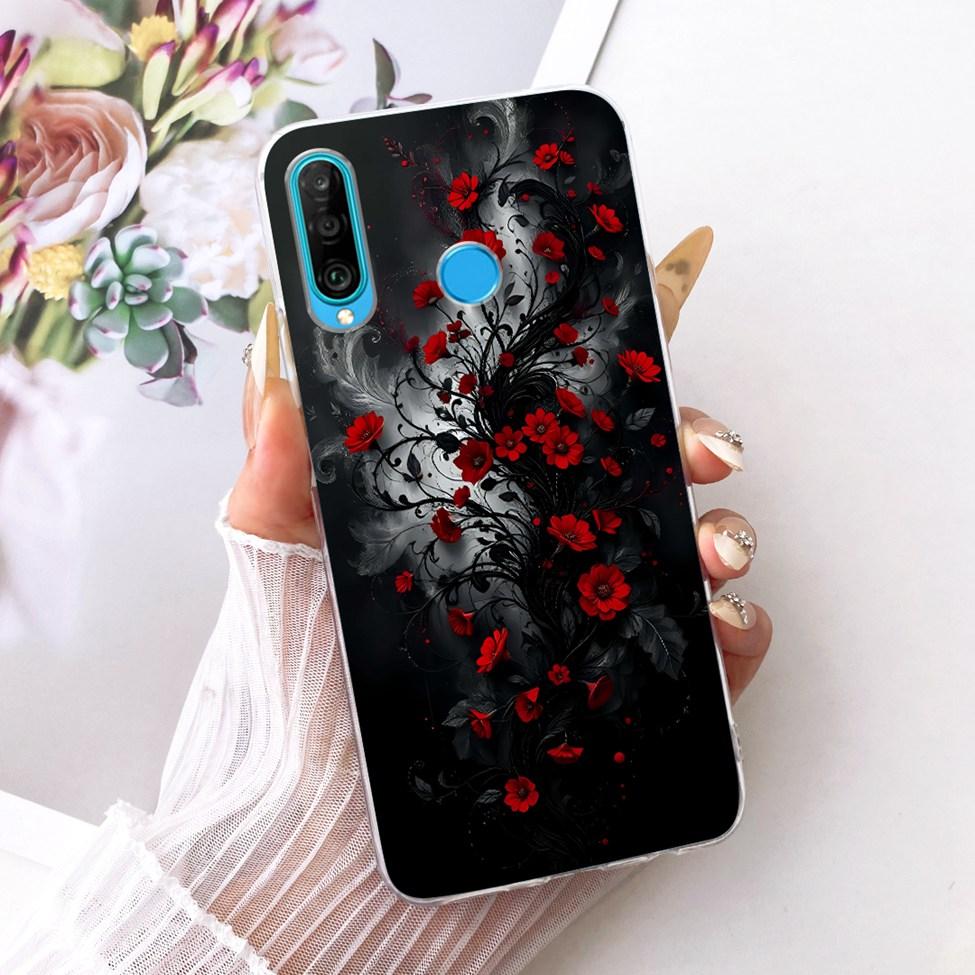 Transparent For Huawei P30 Lite Case Cover Cute Cat Fashion Butterfly Funny Painted Casing MAR-L01A MAR-L21A MAR-LX1A