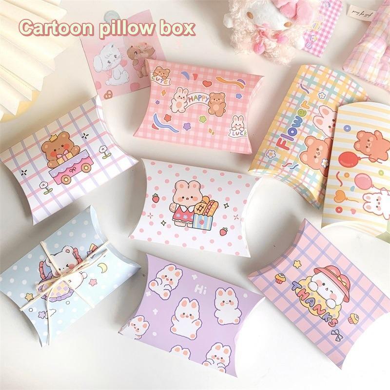 10 Stück Schokoladenbonbon Kissenbox Papier Cartoon Tier Geschenk Faltpapierbox Kleine Geschenkverpackungsbox
