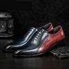 Fashion Quality Men Goodyear Welted Shoes Designer Brand Platform Brogues Dress Genuine Leather Brown Laces Wedding Shoes Size 46