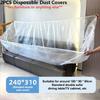 2PCS Disposable Dust Covers Elastic Plastic Dust Film Sofa Dustproof For Furniture Dormitory Sofa Wall Painting Dust Protection