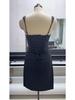 2026 Women's French Style Bodycon Square Neck Sleeveless Dress with Lace-up Waist