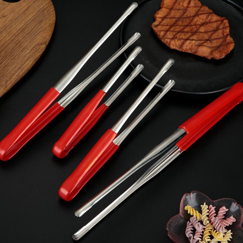 4 Sizes Of Stainless Steel Pliers Multifunctional Non-slip Anti-scald Food Cooking Pasta Steak Barbecue Clip Kitchen Tools.