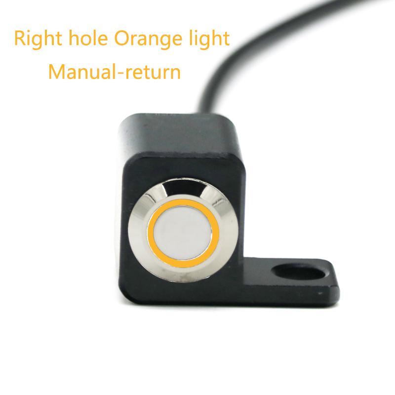 LMoDri 12V Motorcycle Switch 10mm Mirror Mount Motorbike Headlight Hazard Brake Fog Lights Manual/Self Return Waterproof