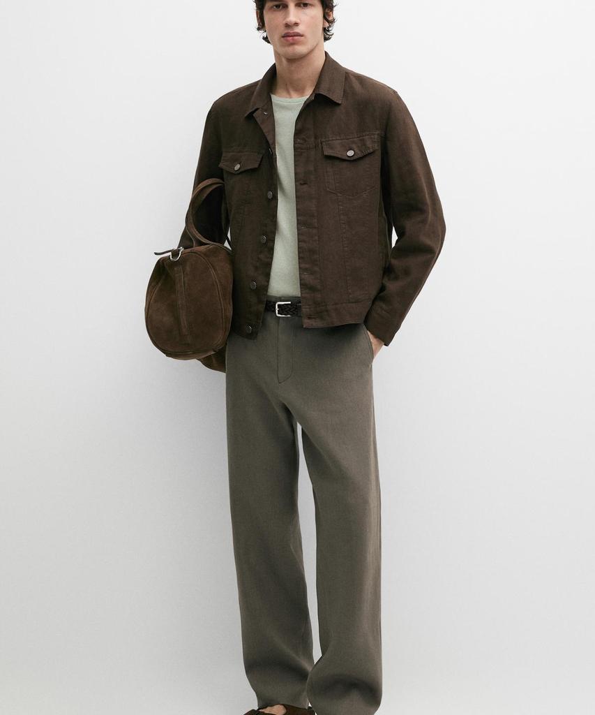 Masimodutti 100% Linen Straight Fit Pants