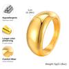 Women Dome Chunky Ring, Female Minimalist Geometric Rings, Gold Plated Smooth High Polish Jewely, Party Birthday Gift