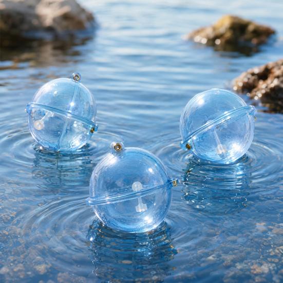Galleggiante da Pesca Riempibile d'Acqua 25/32/40/47MM, Galleggiante Regolabile Trasparente per Amo da Mosca, Galleggiante Sfera d'Acqua per Pesca alla Carpa