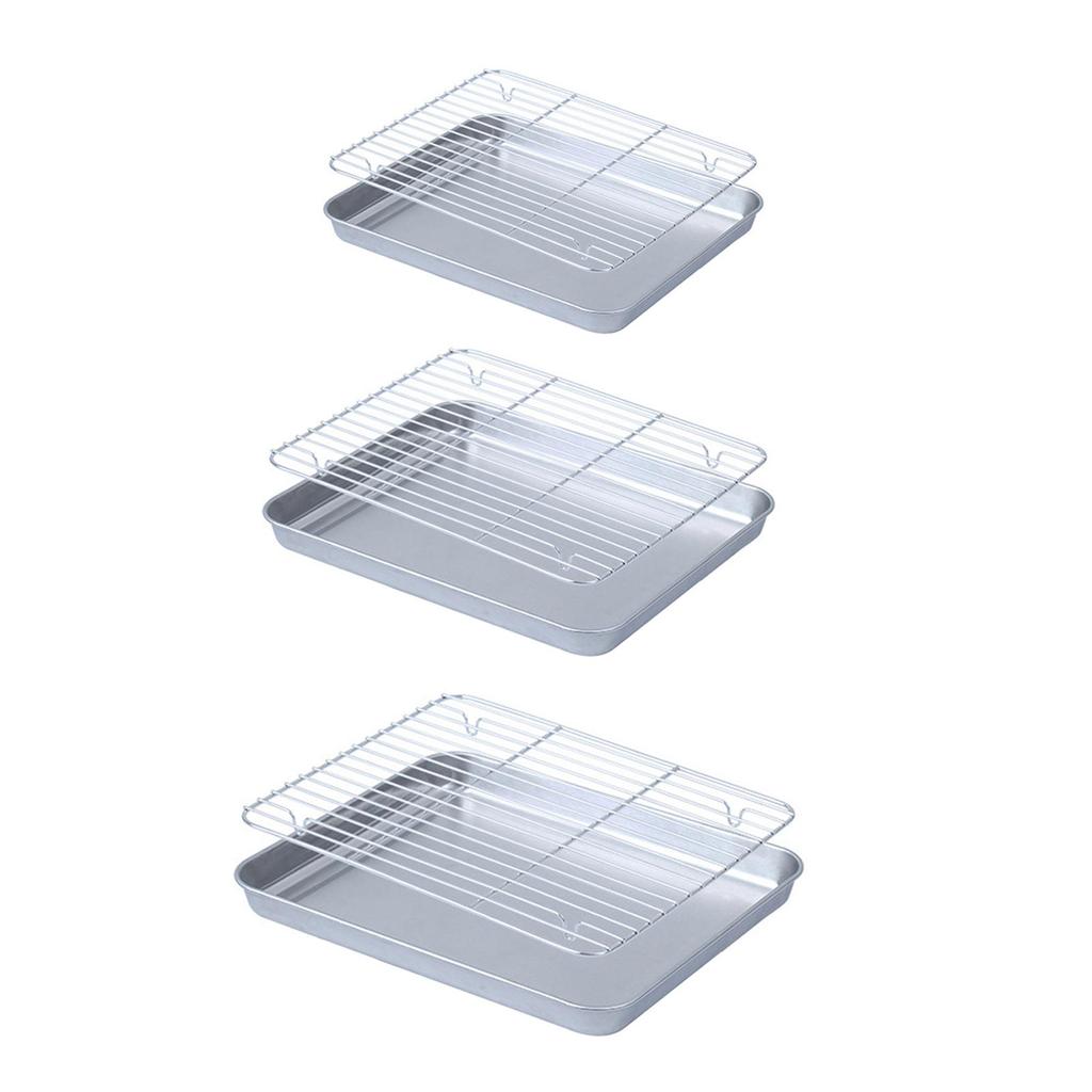 Pan Cookie with Wire Rack Heavy Duty Bakeware Bread Pans Cooling Oven Tray for Hotels