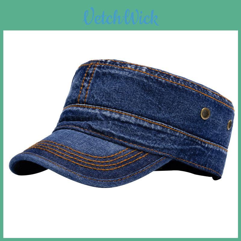 Washed Denim Cap With Short Brim For Men And Women Sun Protection And Casual Fashion