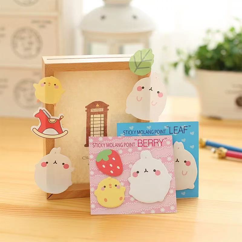 Gift Office School Supplies Japanese and Korean Stationery Little Fat Rabbit Combination Creative Cute Notepad Stickers Kawai