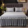 45cm Skirt Style Bedspread Ruffle Lace Exquisite Embroidery Bed Skirt  Anti Slip Princess Bed Cover 1.5/1.8/2 M Bed Dust Cover