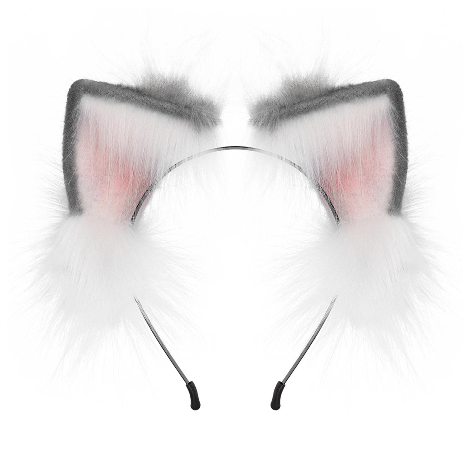 

Ручная работа Мультяшные лисьи ушки Обруч для волос Женская повязка для макияжа на Пасху Карнавалы Косплей Аксессуары для волос серый