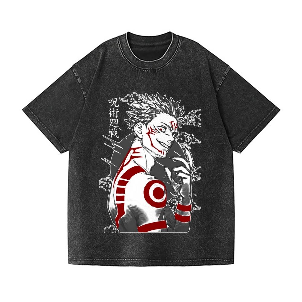 

Jujutsu Kaisen Vintage Wash Japanese Design T-Shirt High-quality Streetwear Is Suitable for Both Men Women 3XL